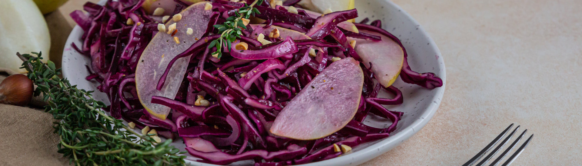 Wintery red cabbage and apple