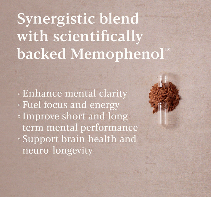 Memophenol True Food® Clarity - Memophenol™, Lion's Mane & Bacopa | Higher Nature