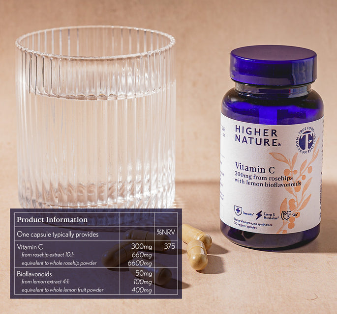 Higher Nature Vitamin C Capsules Nutritional Values